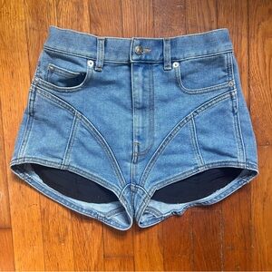 Mugler Bi Material Denim Shorts Size 38/6